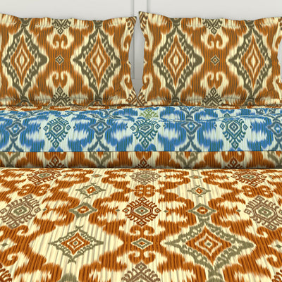 Geometric Citrus - Yellow 100% Cotton Shell Bed In A Bag - Ikkat By Spaces