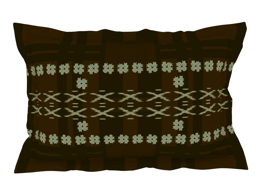 Geometric Gothic Olive - Dark Brown 100% Cotton Shell Bed In A Bag - Ikkat By Spaces