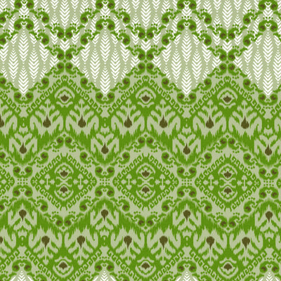 Geometric Titanite - Green 100% Cotton Shell Double Quilt / AC Comforter - Ikkat By Spaces