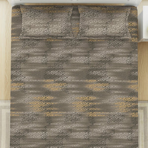 Geometric Pumice Stone - Taupe 100% Cotton King Fitted Sheet - Patterna By Spaces