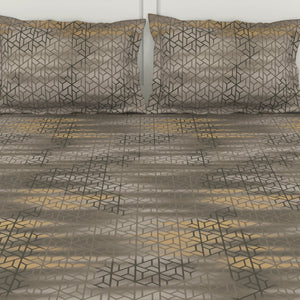 Geometric Pumice Stone - Taupe 100% Cotton King Fitted Sheet - Patterna By Spaces