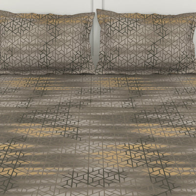 Geometric Pumice Stone - Taupe 100% Cotton King Fitted Sheet - Patterna By Spaces