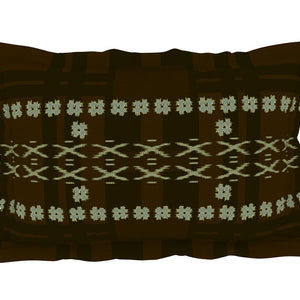Geometric Gothic Olive - Dark Brown 100% Cotton King Size Bedsheet - Ikkat By Spaces