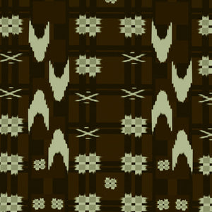 Geometric Gothic Olive - Dark Brown 100% Cotton King Size Bedsheet - Ikkat By Spaces