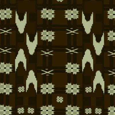 Geometric Gothic Olive - Dark Brown 100% Cotton King Size Bedsheet - Ikkat By Spaces