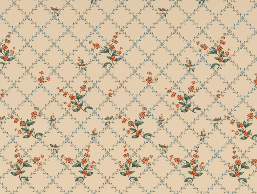 Floral Whisper White - Cream 100% Cotton King Size Bedsheet - Lattice By Spaces