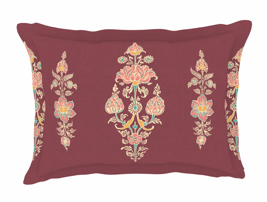 Floral Clared Red - Red 100% Cotton Double Bedsheet - Aurum By Spaces