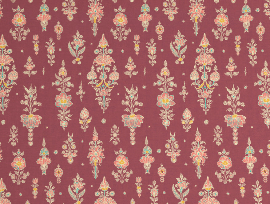 Floral Clared Red - Red 100% Cotton Double Bedsheet - Aurum By Spaces