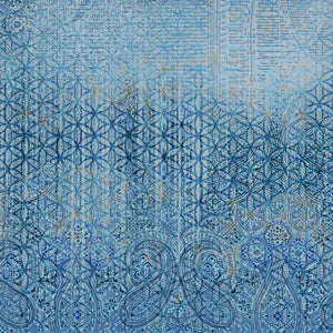 Floral Blue Jasper - Blue Egyptian Cotton Tencel King Size Bedsheet - Pattern Art By Spaces