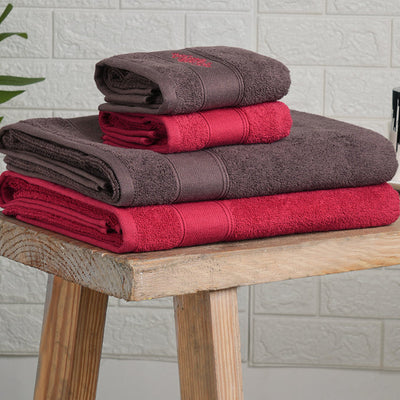 Multi 4 Piece 100% Cotton Towel Combo - Aura By Spaces