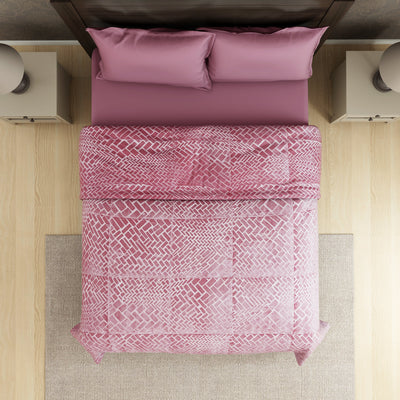 Solid Rose - Dark Red Polyester Double Quilt / AC Comforter - Regal By Welspun