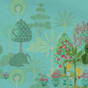Floral Blue Tint - Aqua Fleece Blanket - Pichwai - Rangana By Spaces