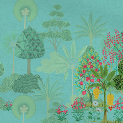 Floral Blue Tint - Aqua Fleece Blanket - Pichwai - Rangana By Spaces