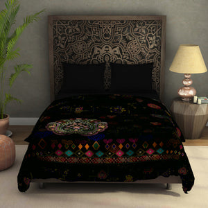 Floral Ganache - Dark Brown Fleece Blanket - Banjara - Rangana By Spaces