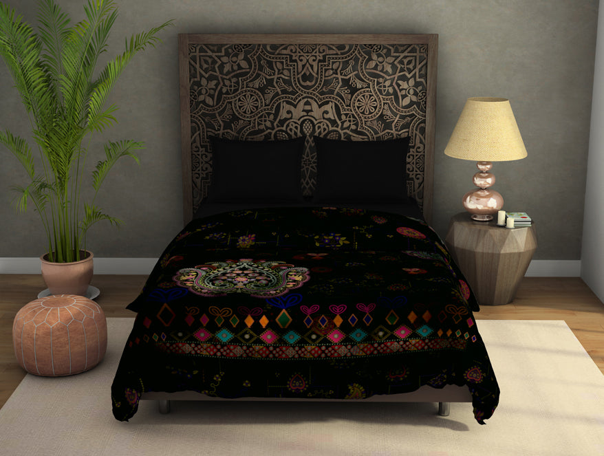 Floral Ganache - Dark Brown Fleece Blanket - Banjara - Rangana By Spaces
