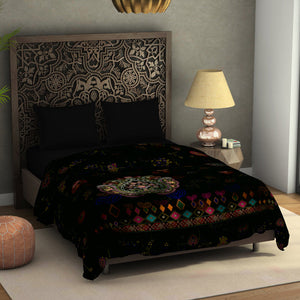 Floral Ganache - Dark Brown Fleece Blanket - Banjara - Rangana By Spaces
