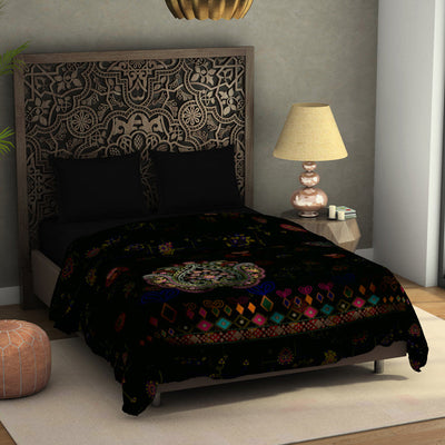 Floral Ganache - Dark Brown Fleece Blanket - Banjara - Rangana By Spaces