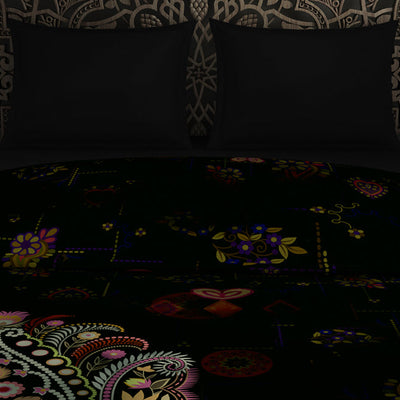 Floral Ganache - Dark Brown Fleece Blanket - Banjara - Rangana By Spaces