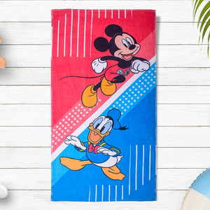 Red 100% Cotton Bath Towel - Disney Mickey/Donald Duck By Spaces