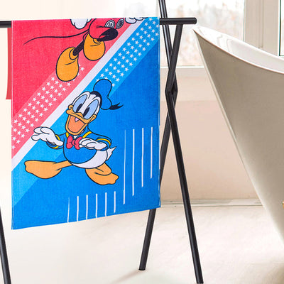 Red 100% Cotton Bath Towel - Disney Mickey/Donald Duck By Spaces