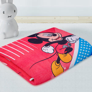 Red 100% Cotton Bath Towel - Disney Mickey/Donald Duck By Spaces