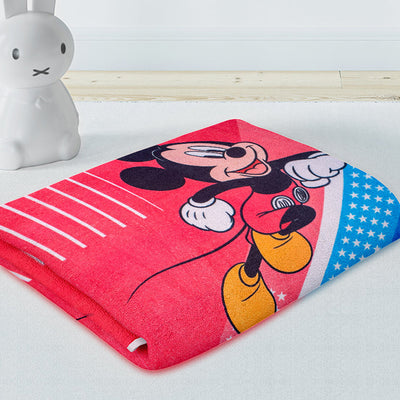 Red 100% Cotton Bath Towel - Disney Mickey/Donald Duck By Spaces