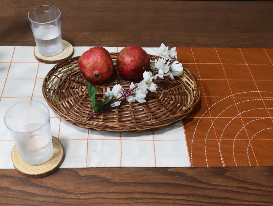 Handcrafted Multi 100% Cotton Table Runner - Rhythm By Spun