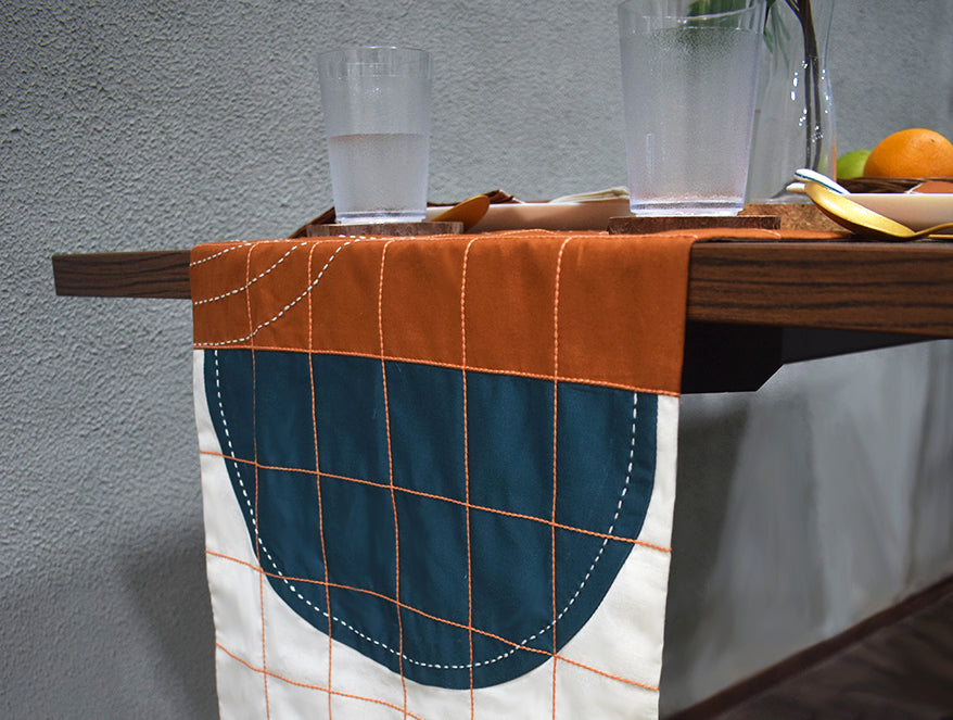 Handcrafted Multi 100% Cotton Table Runner - Rhythm By Spun