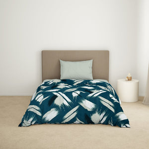 Geometric Dark Green Microfiber Shell Single Quilt / AC Comforter - Bliss By Welspun