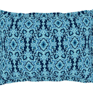 Ornate Poseidon - Dark Blue Microfiber Double Bedsheet - Dazzle By Welspun