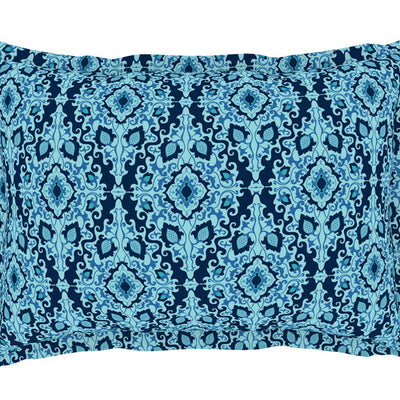 Ornate Poseidon - Dark Blue Microfiber Double Bedsheet - Dazzle By Welspun