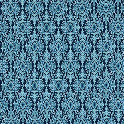 Ornate Poseidon - Dark Blue Microfiber Double Bedsheet - Dazzle By Welspun