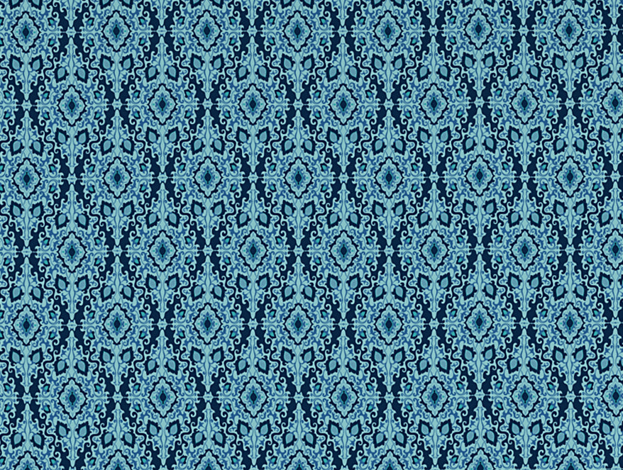 Ornate Poseidon - Dark Blue Microfiber Double Bedsheet - Dazzle By Welspun