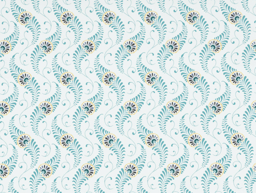 Floral Capri - Light Blue Polycotton King Size Bedsheet - Wonder Full By Welspun