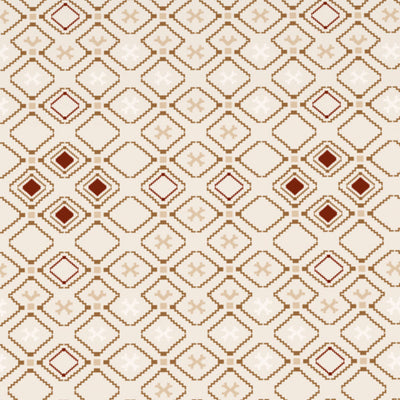 Geometric Butter Cream - Beige Polycotton King Size Bedsheet - Wonder Full By Welspun