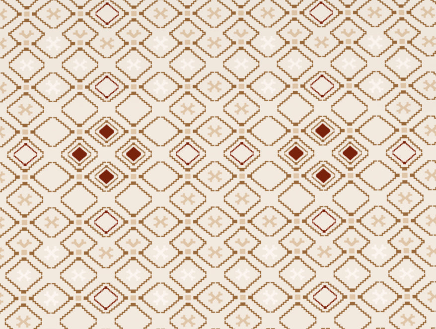 Geometric Butter Cream - Beige Polycotton King Size Bedsheet - Wonder Full By Welspun