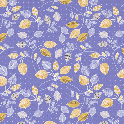 Floral Blue Iris - Violet Polycotton King Size Bedsheet - Wonder Full By Welspun