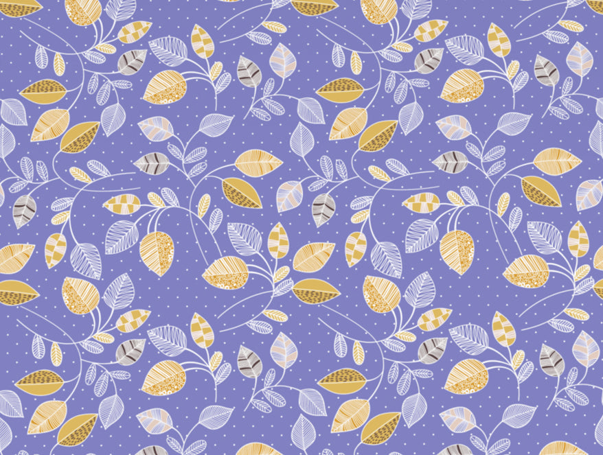 Floral Blue Iris - Violet Polycotton King Size Bedsheet - Wonder Full By Welspun