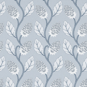 Floral Niagara Mist - Light Blue Polycotton King Size Bedsheet - Wonder Full By Welspun