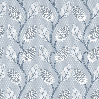Floral Niagara Mist - Light Blue Polycotton King Size Bedsheet - Wonder Full By Welspun