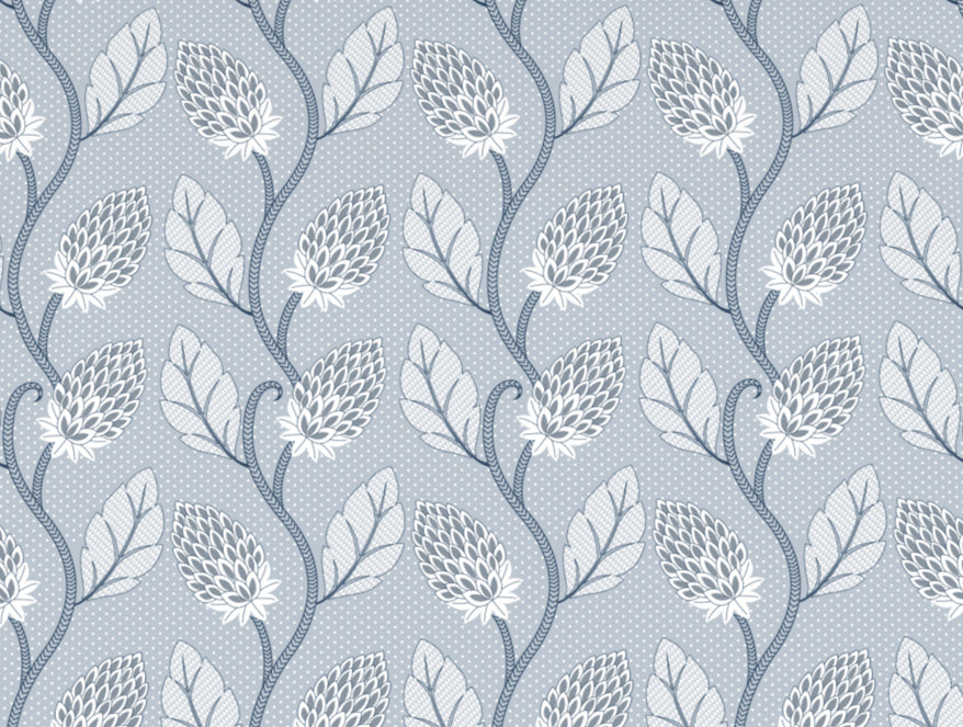 Floral Niagara Mist - Light Blue Polycotton King Size Bedsheet - Wonder Full By Welspun