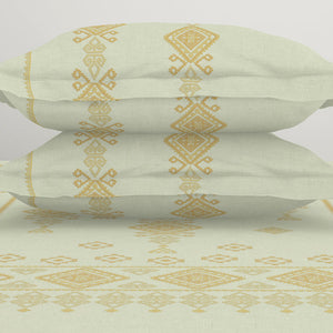 Jamdani Ornate Beige 100% Cotton King Size Bedsheet - Rangana by Spaces