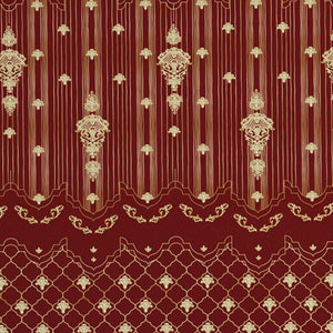 Carving Ornate Red 100% Cotton King Size Bedsheet - Rangana by Spaces