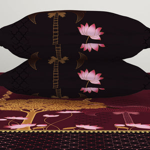 Pichwai Ornate Dark Pink 100% Cotton King Size Bedsheet - Rangana by Spaces