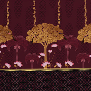 Pichwai Ornate Dark Pink 100% Cotton King Size Bedsheet - Rangana by Spaces