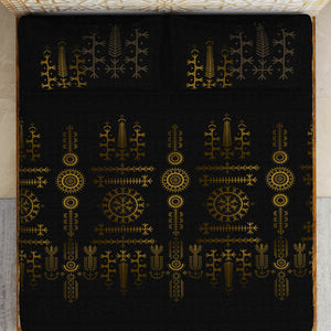Gond Ornate Dark Brown 100% Cotton King Size Bedsheet - Rangana by Spaces