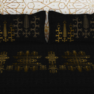 Gond Ornate Dark Brown 100% Cotton King Size Bedsheet - Rangana by Spaces