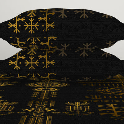 Gond Ornate Dark Brown 100% Cotton King Size Bedsheet - Rangana by Spaces