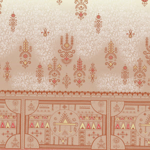 Godna Ornate Beige 100% Cotton King Size Bedsheet - Rangana by Spaces