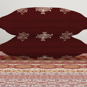 Ajrak Ornate Red 100% Cotton King Size Bedsheet - Rangana by Spaces